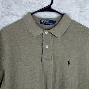 Polo Ralph Lauren Vintage 1990’s Polo Shirt Mens Large Sage  -  Grey-Green FLAW
